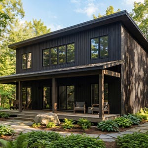 36' x 24' Modern 2 Bedroom ADU Cabin Architectural Plans – 1390 SF Custom Lean-To Design Blueprints PDF