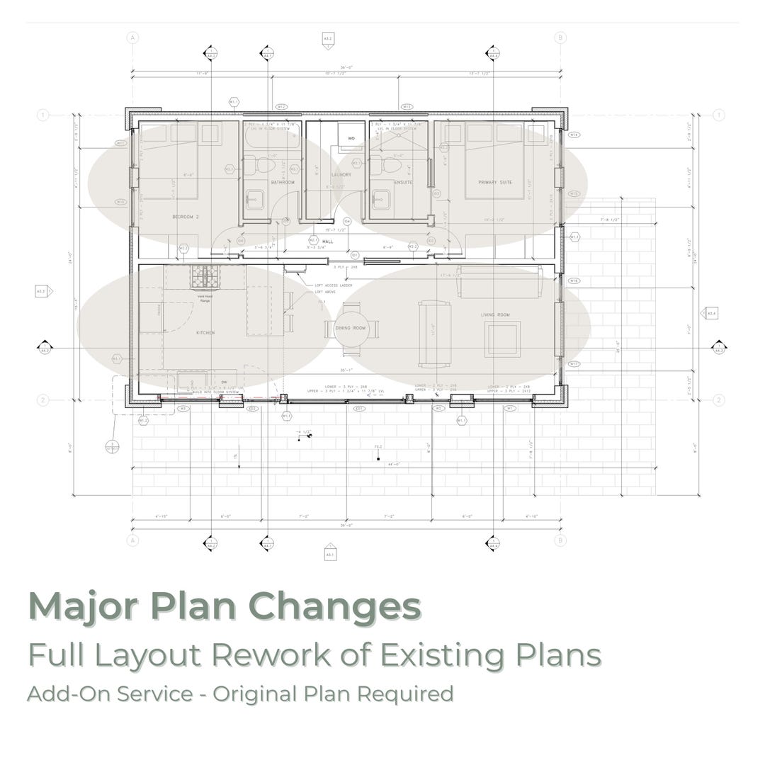 Major Plan Modifications Add-on | Full Layout Redesign of House, Cabin ...