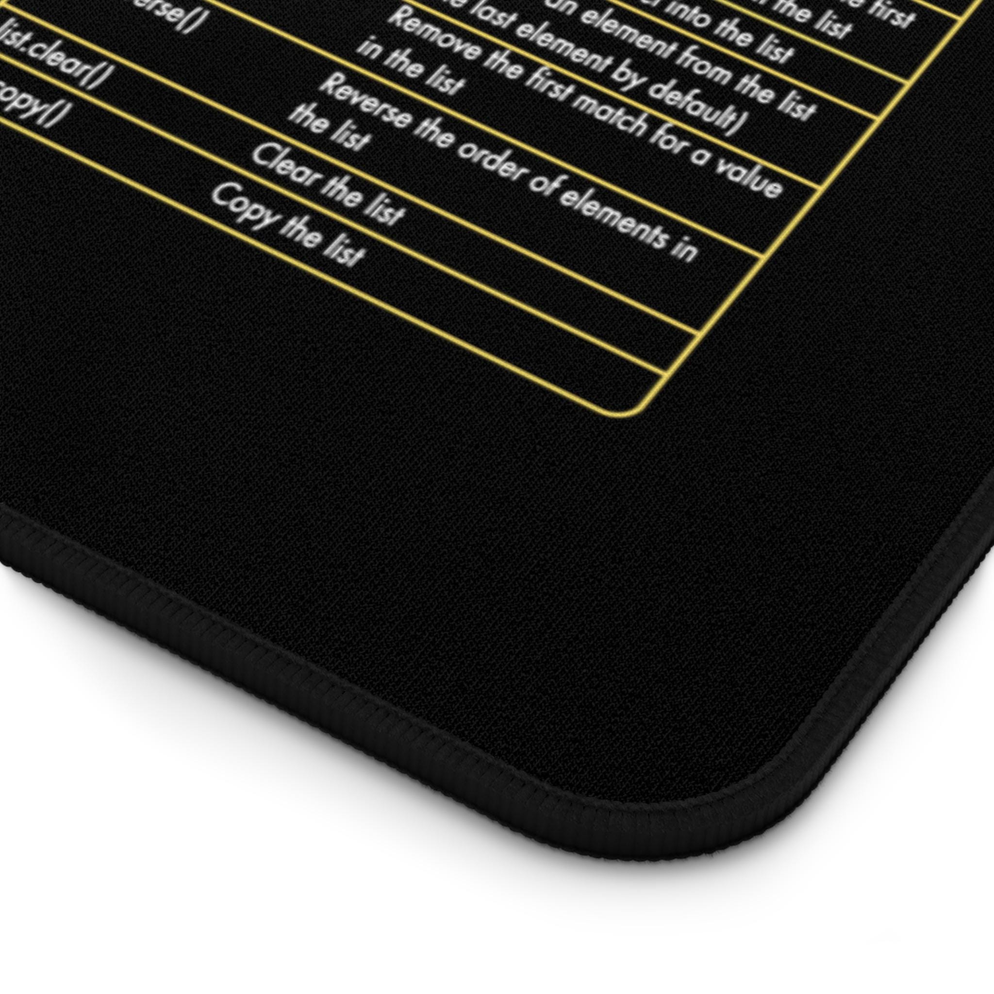 Python Language Cheat Sheet Mousepad, Extra Large Non-slip Desk Pad ...