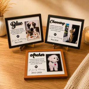 Pet Loss Gift Personalized, Dog Memorial Frame with Photo, In Loving Memory Dog Gift, Custom Pet Keepsake Plaque