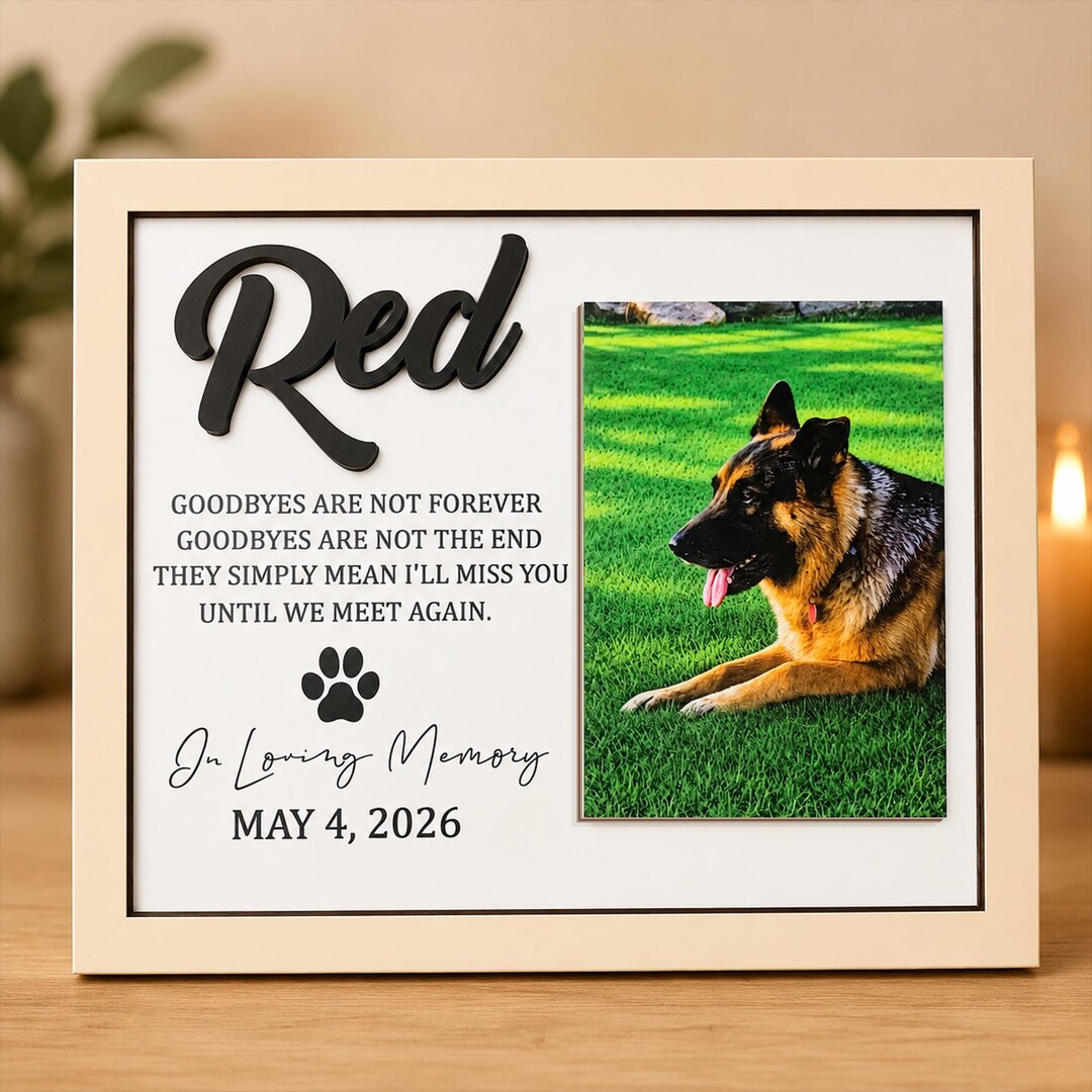 Personalized Memorial Dog Photo Frame, Custom Pet Name Keepsake ...
