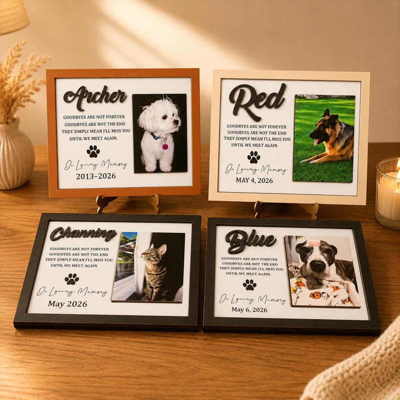 Pet Loss Gift Personalized, Dog Memorial Frame with Photo, In Loving Memory Dog Gift, Custom Pet Keepsake Plaque