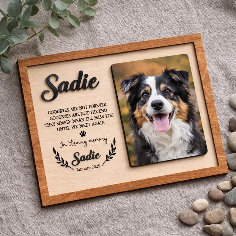 Dog Memorial Frame With Photo, Personalized Pet Loss Gift, Custom Dog ...