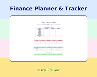 Finance Planner & Tracker | Budget Planner Printable | Expense Log and Savings Goal PDF | Digital Download