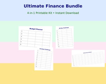 Ultimate Finance Bundle: Budget Planner & Savings Challenges (Printable PDF Set)