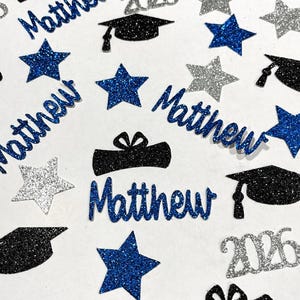 Personalized Graduation Confetti: Custom Name & Year for Class of 2026 Party Decorations, 150 pieces