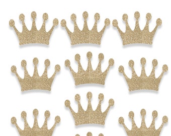 10  Glitter Princess Crowns // Tiaras // Prince // King // Queen // Die Cuts 3 inches