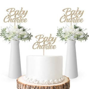 3 Personalized Glitter Baby Name Centerpiece Sticks / Custom Baby Shower Decorations / Personalized Baby Cake Topper