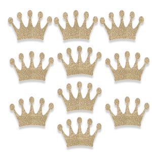 10  Glitter Princess Crowns // Tiaras // Prince // King // Queen // Die Cuts 3 inches
