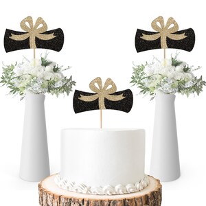 3 Glitter Graduation Diploma Centerpieces //  Large Graduation Diploma // 2025 // Graduation Party Decorations // Grad //