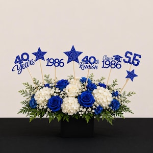 8 Class Reunion Centerpiece Sticks, Class Reunion Party Decorations, 40th Class Reunion, 40 years, Any year. zdjęcie 1