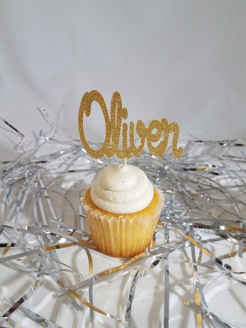12 Personalized Name Cupcake Toppers Custom Name Topper Etsy