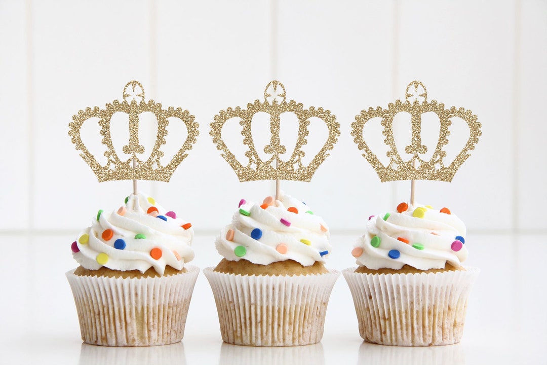 6 Princess Tiara Cupcake Toppers, Princess Crown Topper, Party ...