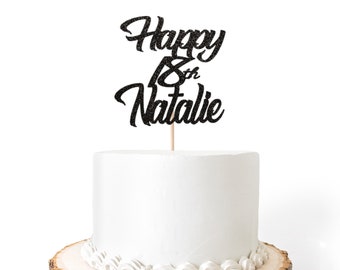 Personalized Happy Birthday Cake Topper / Centerpiece Stick / Birthday Party Decorations / 50th Birthday Party / 60th Birthday /Any Year