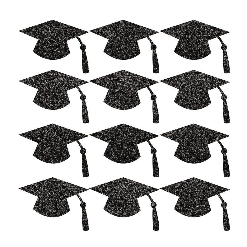 12 Glitter Graduation Cap Cut Outs / Die Cuts / Graduation Etsy