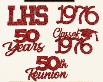 Class Reunion Centerpiece Sticks Party Decorations High School Anniversary Celebration Keepsake Memento Personalized Sign Table Display