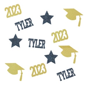 100 Personalized Name Year Graduation Confetti // Graduation Party Decorations 2024 //  Class of 2024