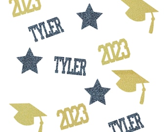 100 Personalized Name Year Graduation Confetti // Graduation Party Decorations 2025 //  Class of 2025