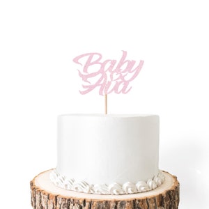 Personalized Glitter Baby Name Centerpiece Stick / Custom Baby Shower Decorations / Personalized Baby Cake Topper