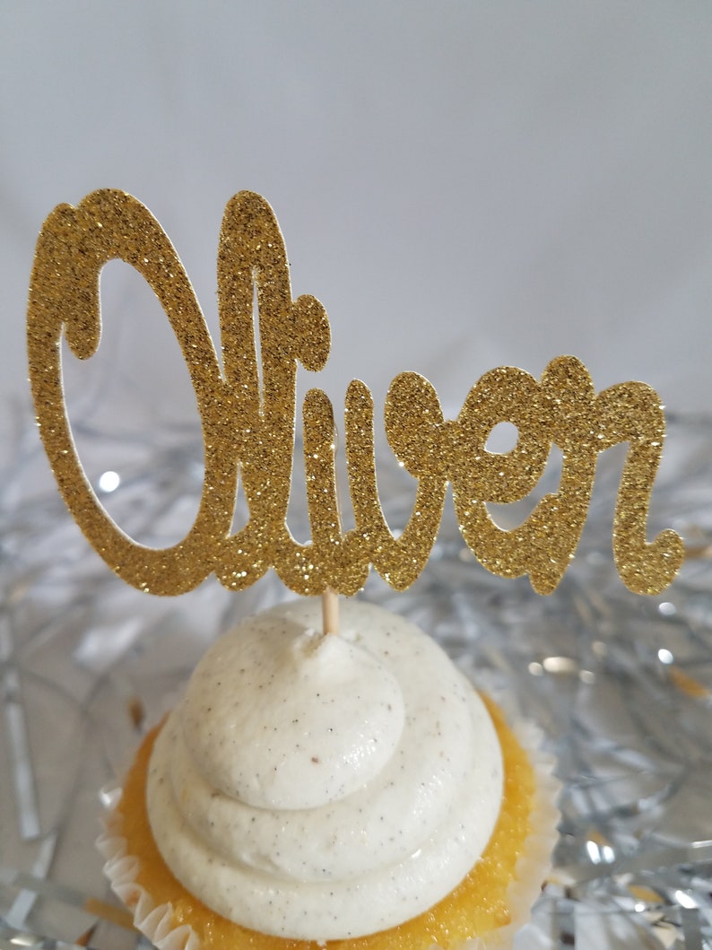 12 Personalized Name Cupcake Toppers Custom Name Topper Etsy