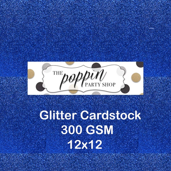 5 Sheets of Premium Glitter Cardstock, 12 x12, 300 Gsm-  Your choice of any color, Red, Green, Silver, Gold, Black, Blue, Navy