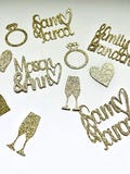 Custom or Personalized Name Confetti for Bachelorette, Engagement, Wedding, Anniversary Bride & Groom Party Decorations/Decor