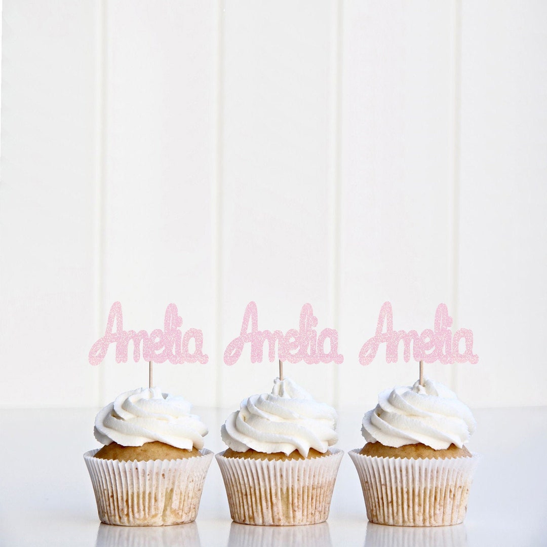 Toppings With Names 6 Personalized Name Cupcake Toppers, Custom Name Topper, Party ...