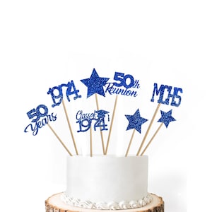 8 Class Reunion Centerpiece Sticks, Class Reunion Party Decorations, 50th Class Reunion, 50 years, Any year