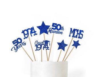 8 Class Reunion Centerpiece Sticks, Class Reunion Party Decorations, 50th Class Reunion, 50 years, Any year