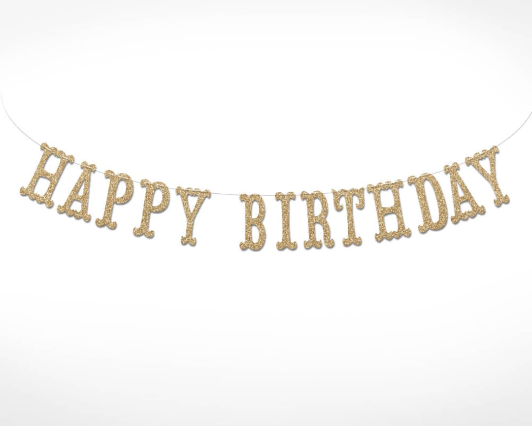 Glitter Happy Birthday Banner // Party Decorations // Happy - Etsy