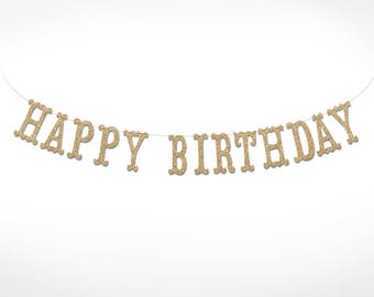 Glitter Happy Birthday Banner  // Party Decorations // Happy Birthday Banner // Birthday Banner // 5 inches //