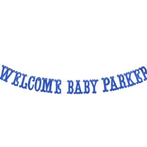 Personalized Welcome Baby Name Banner,  Welcome Baby Name Sign, Baby Shower Decorations