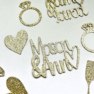 Custom or Personalized Name Confetti for Bachelorette, Engagement, Wedding, Anniversary Bride & Groom Party Decorations/Decor image 7