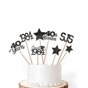 8 Class Reunion Centerpiece Sticks, Class Reunion Party Decorations, 40th Class Reunion, 40 years, Any year.