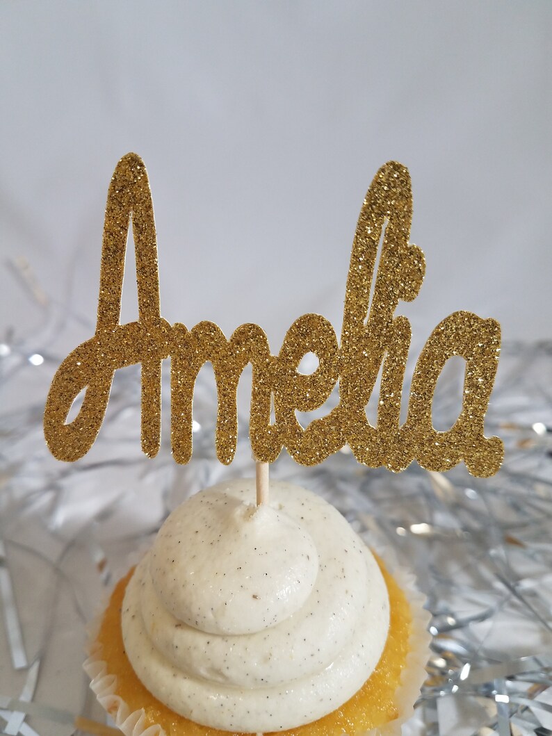 12 Personalized Name Cupcake Toppers Custom Name Topper Etsy