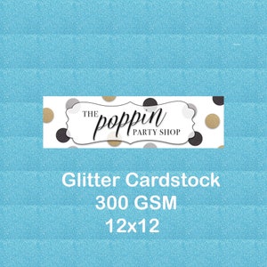 5 Sheets of Premium Glitter Cardstock, 12 x12, 300 Gsm-  Your choice of any color, Red, Green, Silver, Gold, Black, Blue, Navy