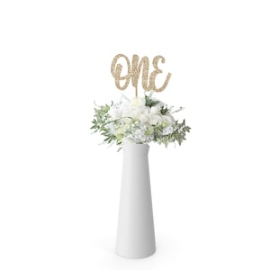 One Cake Topper / First Birthday Centerpieces / Glitter One Birthday Centerpieces / 1st Birthday Party Decorations