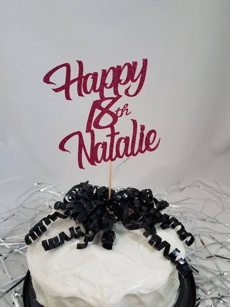 4 Personalized Happy Birthday Centerpiece Sticks /Cake Toppers Etsy