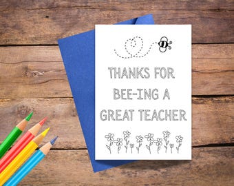 Printable Coloring Teacher Card: Thank You (Digital Download)
