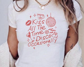 Y2k Kiss All The Time Disco Baby Tee – Retro Comfort Colors Shirt