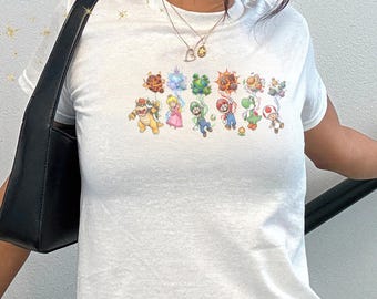 Super Mario Balloon Baby Tee, Mario Luigi Peach Princess Toad Video Game Birthday Girl Boy T-Shirt, Adult & Kids shirt