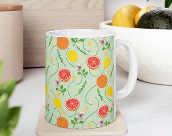 Sicilian Garden Citrus and Oregano Mug | Ceramic Mug 11oz