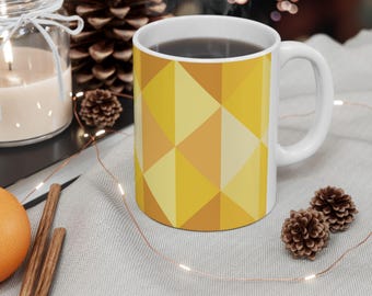 Yellow Gold Modern Graphic Mug | Ceramic 11oz