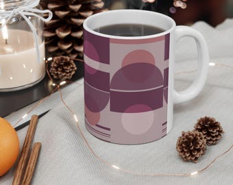 Mid Century Modern Amethyst Mauve Purple Lavender Ceramic Mug | 11oz