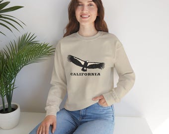 Moletom com estampa de condor da Califórnia | Design vintage de pássaro