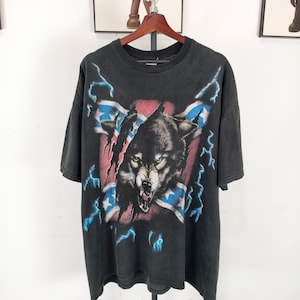 Vintage USA Thunder Wolf T-shirt Men's