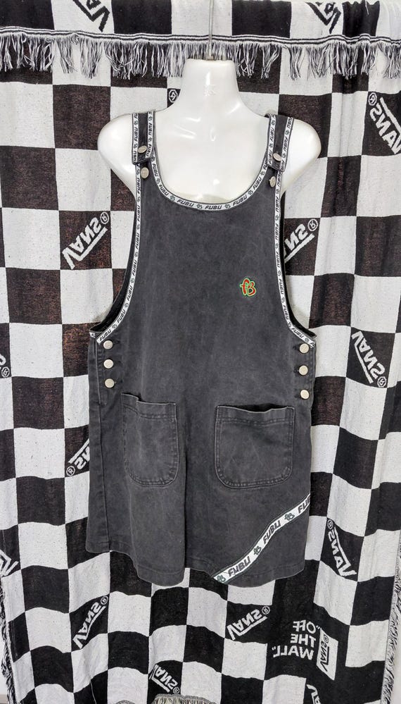 Vintage 90s Fubu Denim Co Dress Girls Pockets Sleeveless Y2k Hiphop