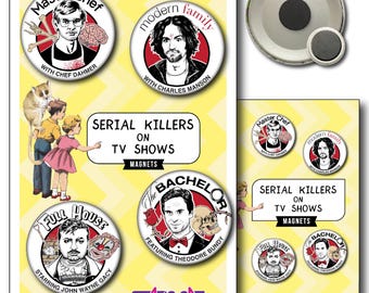 Serial Killers on TV Shows (4-Pack) – Magnets