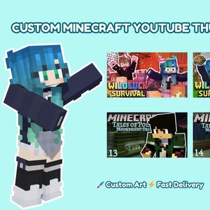 ¡Miniaturas personalizadas de Minecraft para YouTube! ¡Detalles dibujados a mano! (¡Para Let's Plays, SMPs y Roleplays!)