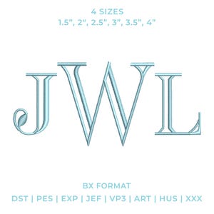 Elegant Serif Embroidery Font BX Format, Classic Embroidery Alphabet, Luxury Machine Embroidery Font, Monogram Letters, Instant Download